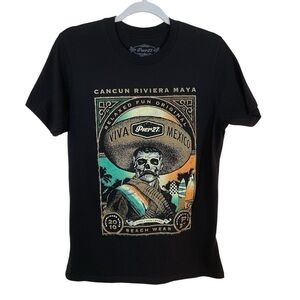 Pier 27 Cancun Rivera Maya Mexico Men’s Black Graphic Short Sleeve T-Shirt. Sz M